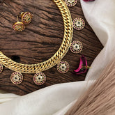 Vriksham Unique Jalebi Style Coin Short Neckpiece-G17899